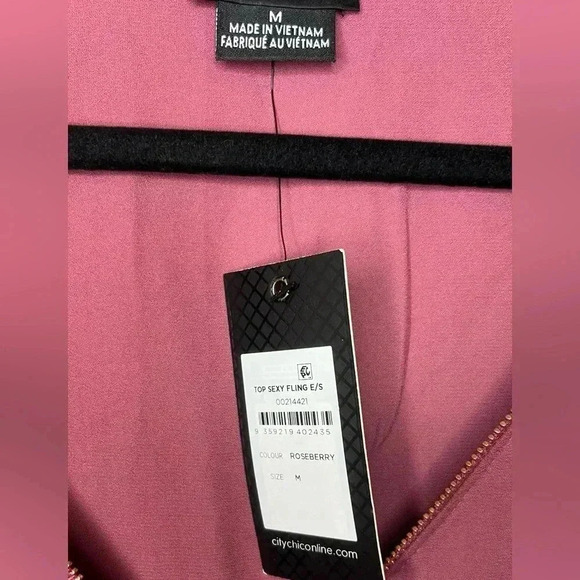 NWT City Chic Sexy Fling Elbow Sleeve Top, Size M (18), Rose Berry - Picture 7 of 9